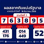 ตรวจหวยที่ 1 กุมภาพันธ์